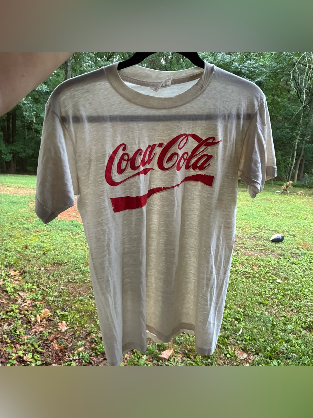 Vintage 80s 1984 Coke Paper Thin Medium MCA Olympic Short Sleeve Tee T Shirt